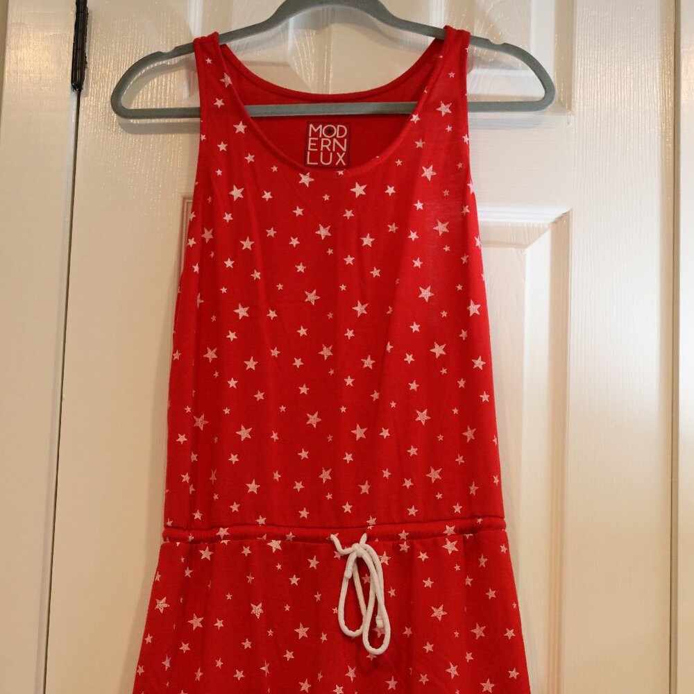 Red and White Stars Romper Size Large
